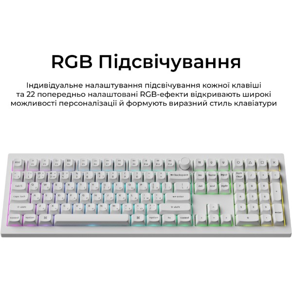 Фото - Клавіатура бездротова Keychron V6 Ultra Red Switch White RGB (V6U-F1-UA)